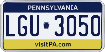 PA license plate LGU3050