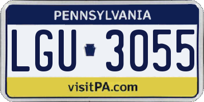 PA license plate LGU3055