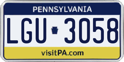 PA license plate LGU3058