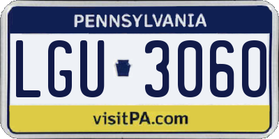 PA license plate LGU3060