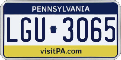 PA license plate LGU3065