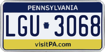 PA license plate LGU3068