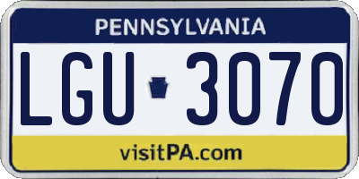 PA license plate LGU3070
