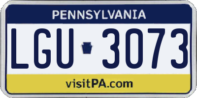 PA license plate LGU3073