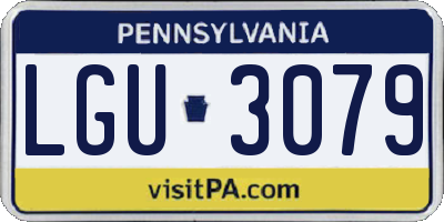 PA license plate LGU3079