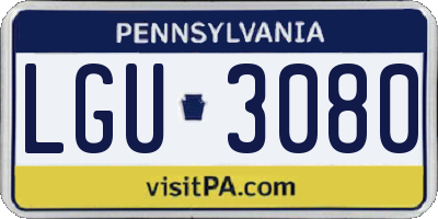PA license plate LGU3080