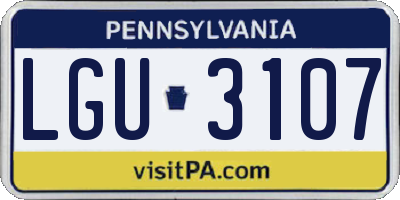 PA license plate LGU3107