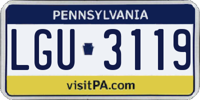PA license plate LGU3119