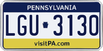 PA license plate LGU3130