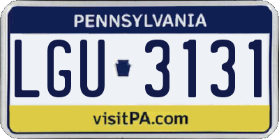PA license plate LGU3131