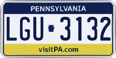 PA license plate LGU3132