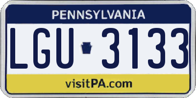 PA license plate LGU3133