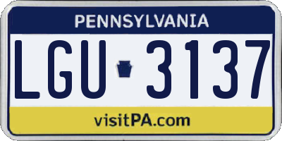 PA license plate LGU3137