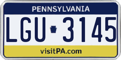 PA license plate LGU3145