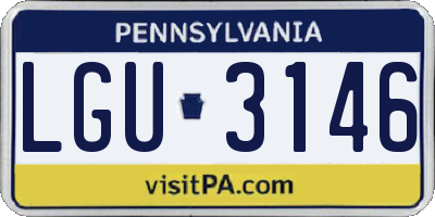 PA license plate LGU3146