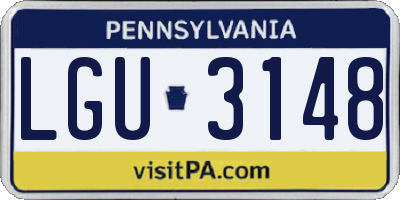 PA license plate LGU3148