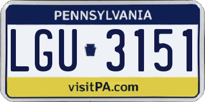 PA license plate LGU3151