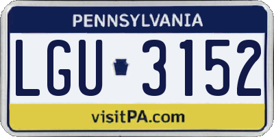 PA license plate LGU3152