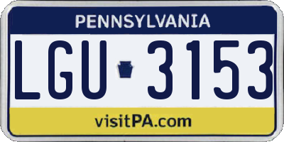 PA license plate LGU3153
