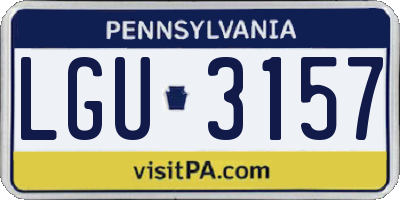 PA license plate LGU3157