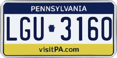 PA license plate LGU3160