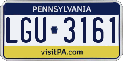 PA license plate LGU3161