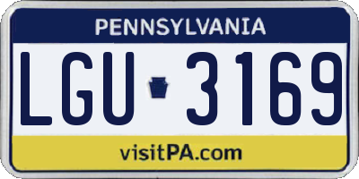 PA license plate LGU3169