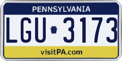 PA license plate LGU3173