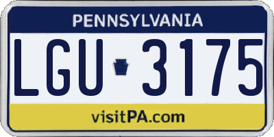 PA license plate LGU3175