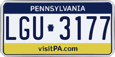 PA license plate LGU3177