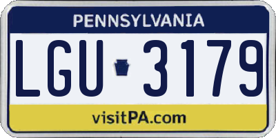 PA license plate LGU3179