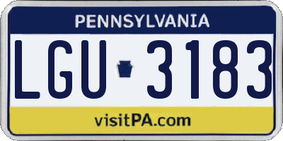 PA license plate LGU3183