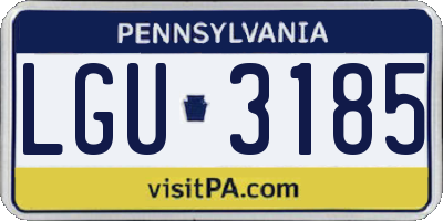 PA license plate LGU3185