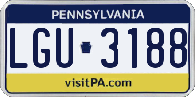 PA license plate LGU3188