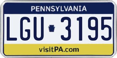 PA license plate LGU3195