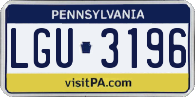 PA license plate LGU3196
