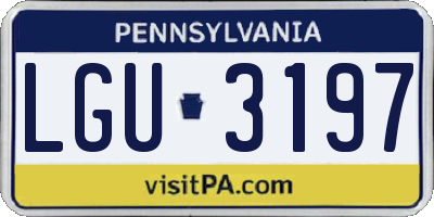 PA license plate LGU3197