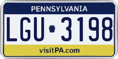 PA license plate LGU3198