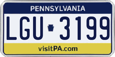 PA license plate LGU3199