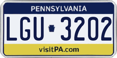 PA license plate LGU3202