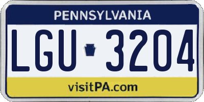 PA license plate LGU3204