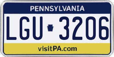 PA license plate LGU3206