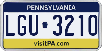 PA license plate LGU3210