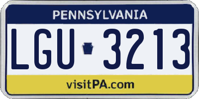 PA license plate LGU3213