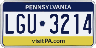 PA license plate LGU3214