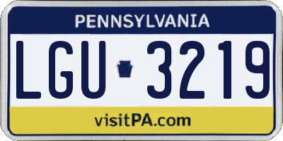PA license plate LGU3219