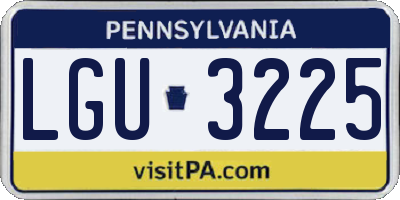PA license plate LGU3225