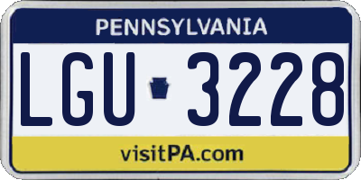 PA license plate LGU3228