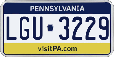 PA license plate LGU3229