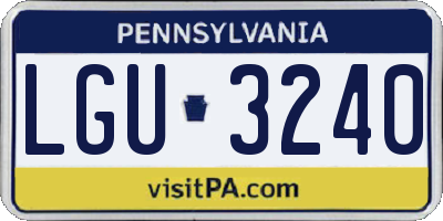 PA license plate LGU3240